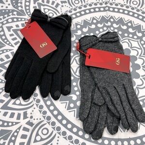NWT GSG grey and black cashmere like gloves​​​​​​​​​